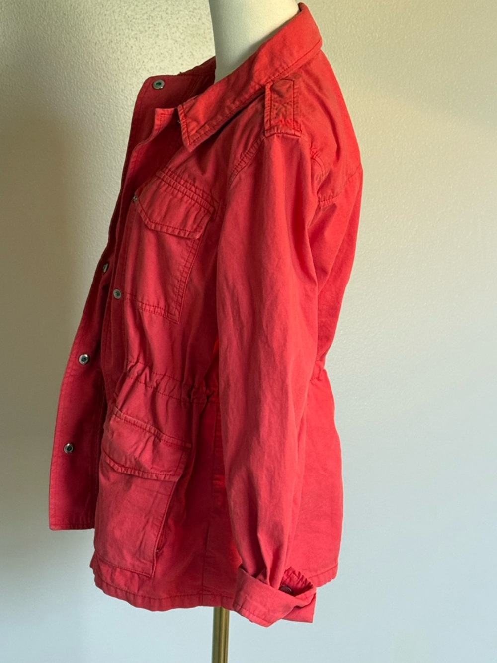 GAP Women's Coral-Red Utility Jacket - Picture 4 of 7